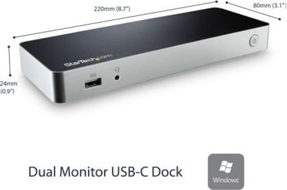 Изображение Stacja/replikator StarTech Dual HDMI Dock USB-C (MST30C2HHPDU)