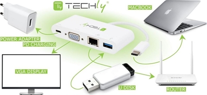 Изображение Stacja/replikator Techly IADAP USB-C (IADAP USB31-DOCK2)