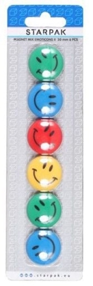 Изображение Starpak Magnesy kolorowe emotikony 30mm