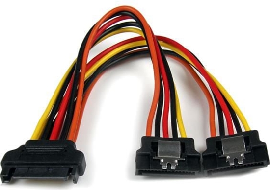 Picture of StarTech SATA 15-pin - SATA 15-pin x2, 0.15m, Wielokolorowy (PYO2LSATA)