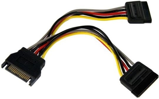 Picture of StarTech SATA 15-pin - SATA 15-pin x2, 0.15m, Wielokolorowy (PYO2SATA)