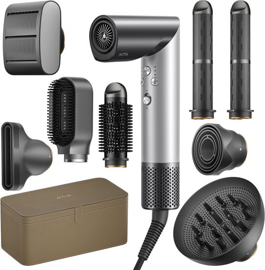 Picture of Suszarka do Wosów MOVA Master 10 Luna Srebrna Zestaw 8 Nasadek NTC 1600W