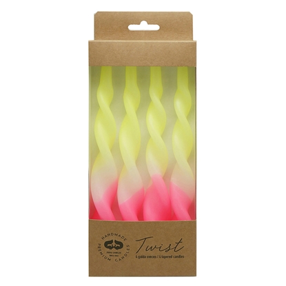 Attēls no Sveces vītās divkrāsu 2.2x24cm dzeltens/rozā