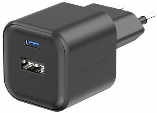 Picture of Swissten Travel Charger GaN USB-C 35W PD / USB-A 27W QC