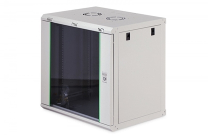 Picture of Szafa sieciowa wisząca Dynamic 19" 12U rack 607x600x450mm, drzwi szyba, szara, niezłożona, 60kg