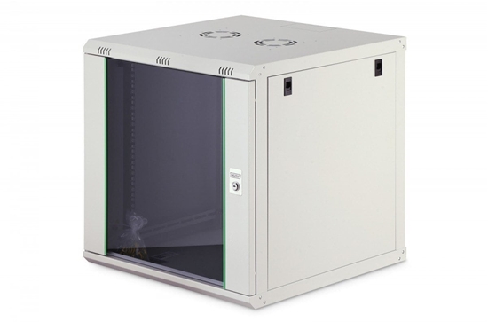 Picture of Szafa sieciowa wisząca Dynamic 19" 12U rack 607x600x600mm, drzwi szyba, szara, niezłożona, 60kg