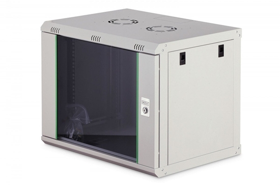 Изображение Szafa sieciowa wisząca Dynamic 19" 9U rack 474x600x450mm, drzwi szyba, szara, niezłożona, 60kg