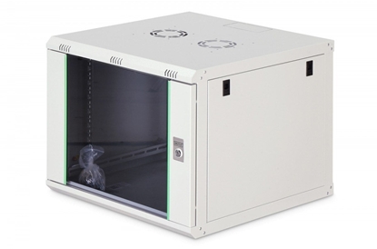 Изображение Szafa sieciowa wisząca Dynamic 19" 9U rack 474x600x600mm, drzwi szyba, szara, niezłożona, 60kg