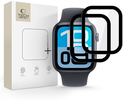 Attēls no SZKO HYBRYDOWE TECH-PROTECT GLASS FLEX+ 2-PACK APPLE WATCH 4 / 5 / 6 / SE 1 / 2 / 3 (44MM) BLACK