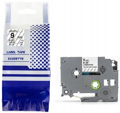 Attēls no Tama BROTHER TZe-121 9mm x 8m czarny na przezroczystym zamiennik