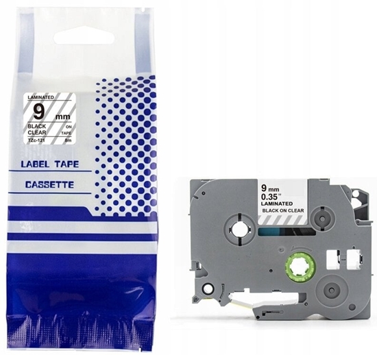 Picture of Tama BROTHER TZe-121 9mm x 8m czarny na przezroczystym zamiennik