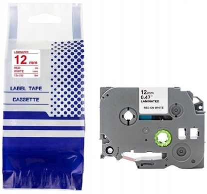 Attēls no Tama BROTHER TZe-232 12mm x 8m czerwony na biaym zamiennik