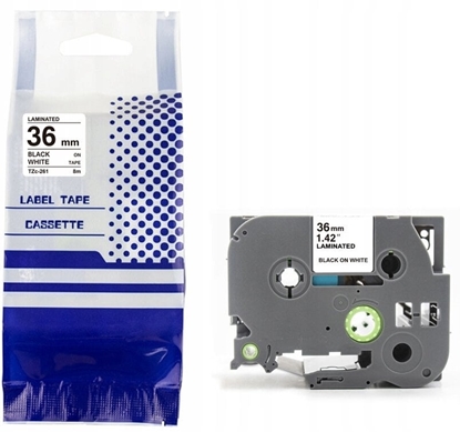 Attēls no Tama BROTHER TZE-261 36mm x 8m czarny na biaym zamiennik