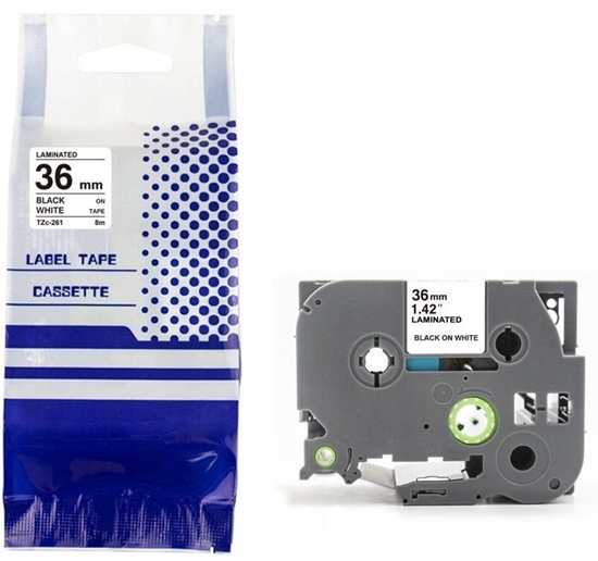 Picture of Tama BROTHER TZE-261 36mm x 8m czarny na biaym zamiennik