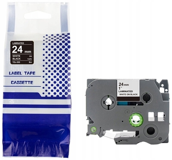 Picture of Tama BROTHER TZe-355 24mm x 8m biay na czarnym zamiennik