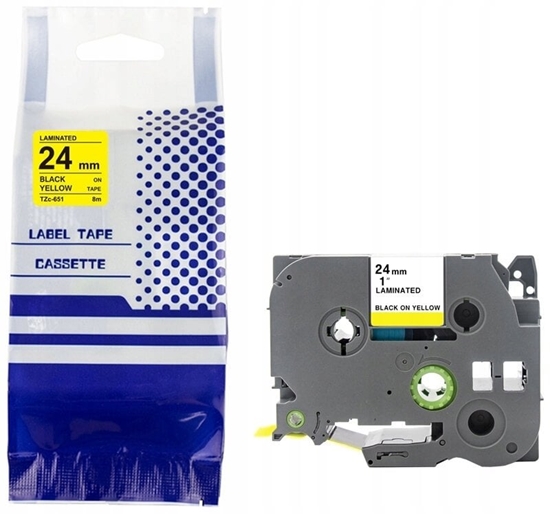 Picture of Tama BROTHER TZE-651 24mm x 8m czarny na ótym zamiennik