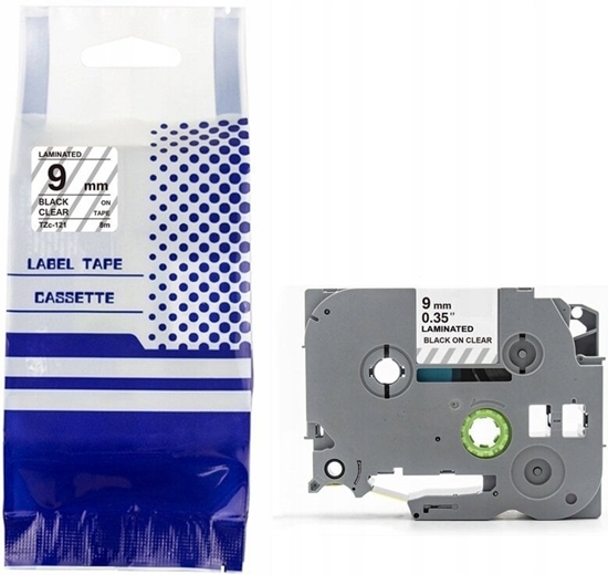Picture of Tama BROTHER TZe-S121 9mm x 8m czarny na przezroczystym zamiennik