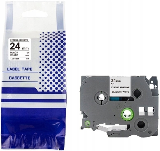 Picture of Tama BROTHER TZE-S251 24mm x 8m czarny na biaym zamiennik