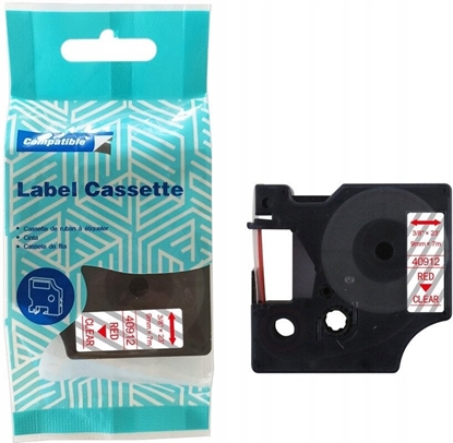 Attēls no Tama DYMO D1 40912 9mm x 7m S0720690 czerwony na przezroczystym zamiennik