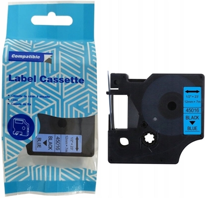 Attēls no Tama DYMO D1 45016 12mm x 7m S0720560 czarny na niebieskim zamiennik