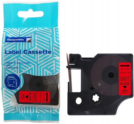 Picture of Tama DYMO D1 45017 12mm x 7m S0720570 czarny na czerwonym zamiennik