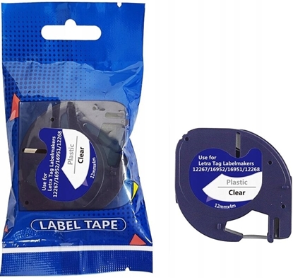 Attēls no Tama DYMO LT 12267 12mm x 4m S0721530 czarny na przezroczystym zamiennik