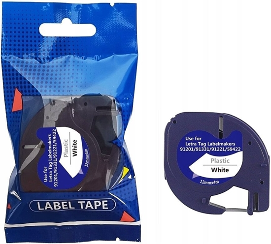 Изображение Tama DYMO LT 91201 12mm x 4m S0721560 czarny na biaym zamiennik