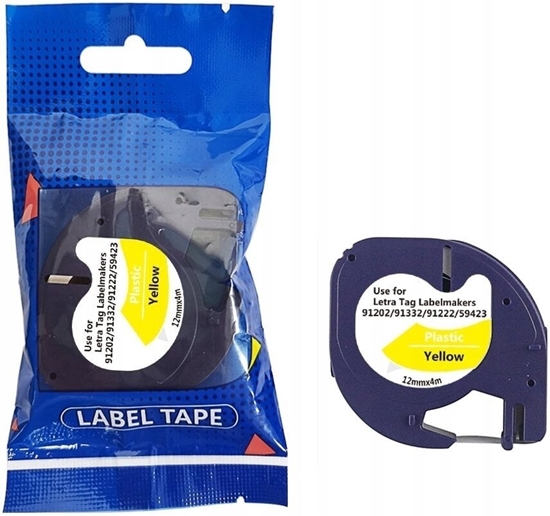 Изображение Tama DYMO LT 91202 12mm x 4m S0721620 czarny na ótym zamiennik