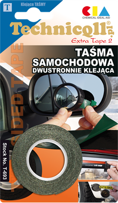Изображение Technicqll Tama samochodowa dwustronna czarna 19mm x 1,5m T-709