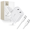 Picture of Tech-Protect Tech-Protect C20W 2x USB-C PD 20W charger with USB-C / USB-C cable - white