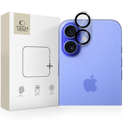 Attēls no Tech-Protect Tech-Protect Cam Fit+ Camera Cover for iPhone 16 / 16 Plus - Transparent