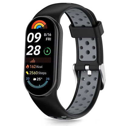 Attēls no Tech-Protect Tech-Protect IconBand Air Strap for Xiaomi Smart Band 8 / 9 / 10 / NFC - Black and Gray