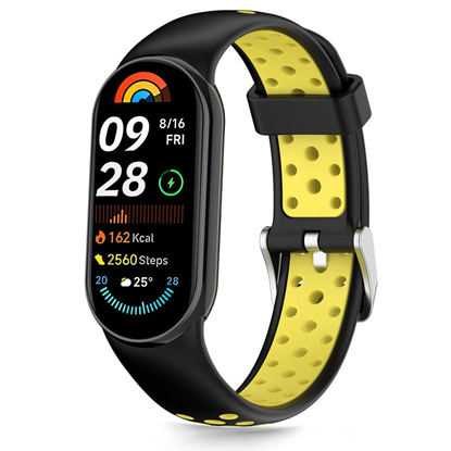 Attēls no Tech-Protect Tech-Protect IconBand Air Strap for Xiaomi Smart Band 8 / 9 / 10 / NFC - Black and Yellow