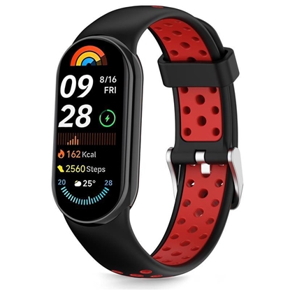 Attēls no Tech-Protect Tech-Protect IconBand Air Strap for Xiaomi Smart Band 8 / 9 / 10 / NFC - Black and Red