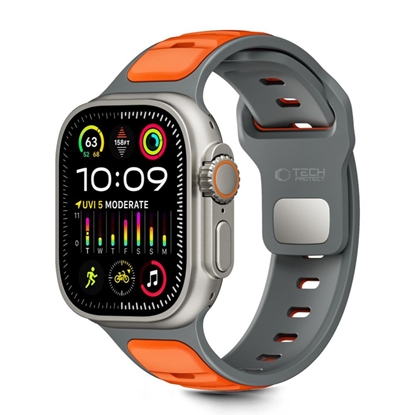 Attēls no Tech-Protect Tech-Protect IconBand Line Strap for Apple Watch 44 / 45 / 46 / 49 mm - Gray-Orange
