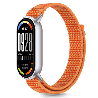 Attēls no Tech-Protect Tech-Protect Nylon Pro Strap for Xiaomi Smart Band 8 / 9 / 10 / NFC - Orange-Gray
