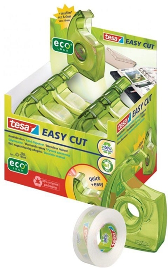 Изображение Tesa Tama biurowa tesa® eco&clear 33m x 19mm + dyspenser Easy Cut (57069-00000-00)