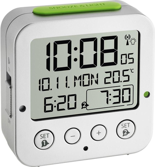 Изображение TFA 60.2528.54 Bingo      silver RC Alarm Clock with Temperatur