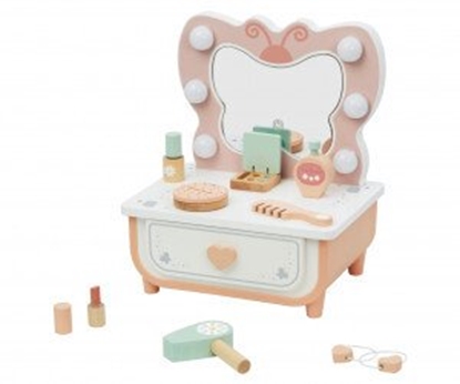 Изображение Tooky Toy Drewniana toaletka motyl z owietleniem LED + kosmetyki