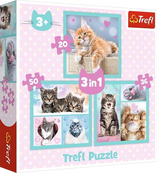 Изображение Trefl Puzzle 3w1 Sodkie kotki 34862 Trefl