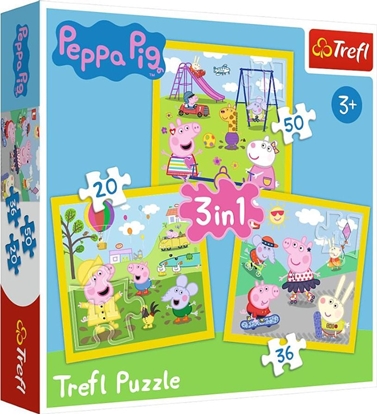Изображение Trefl Puzzle 3w1 winka Peppa - Wesoy dzie Peppy