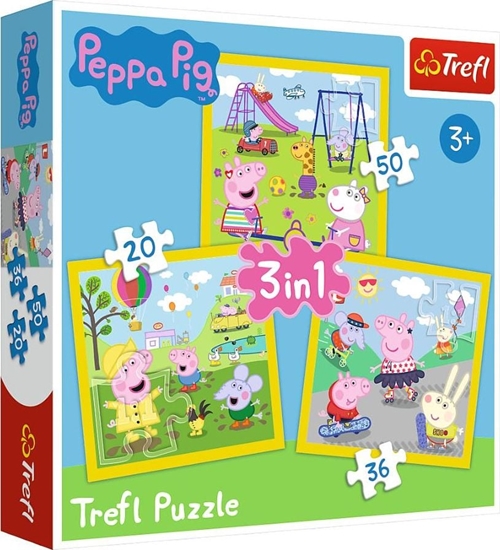 Изображение Trefl Puzzle 3w1 winka Peppa - Wesoy dzie Peppy