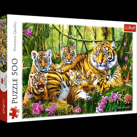 Изображение Trefl Puzzle 500 Rodzina tygrysów