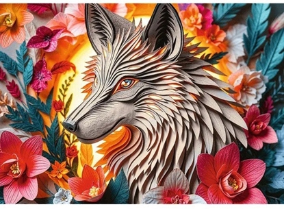 Изображение Trefl Puzzle z efektem 3D - 40-lecie Trefl - Wilk 1000 elementów (40041)