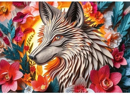 Picture of Trefl Puzzle z efektem 3D - 40-lecie Trefl - Wilk 1000 elementów (40041)