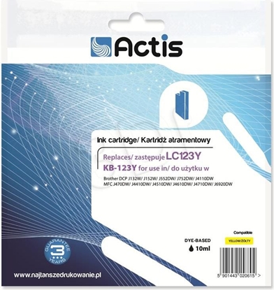 Attēls no Tusz Actis Tusz KB-123Y / LC123Y (yellow)