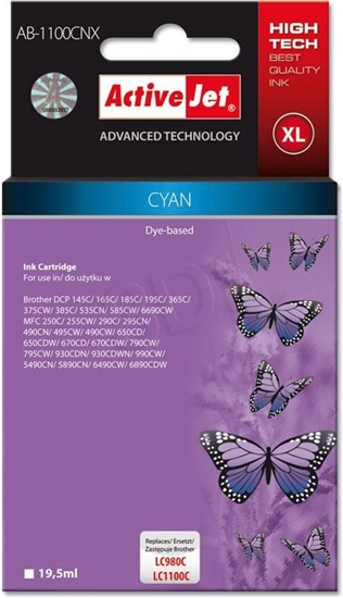 Picture of Tusz Activejet tusz AB-1100CNX / LC-1100C / LC-980C (cyan)