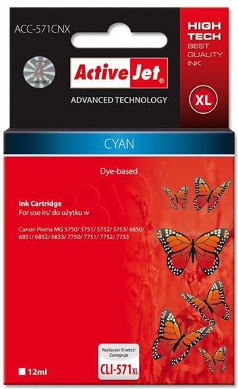 Изображение Tusz Activejet tusz ACC-571CNX / CLI-571C XL (cyan)