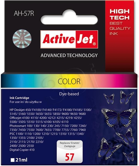 Изображение Tusz Activejet tusz AH-57R / C6657A nr 57 (cyan, magenta, yellow)