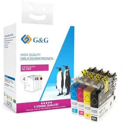 Изображение Tusz G&G Tusz do drukarki zestaw 4 sztuk dla Brother LC-223VALP